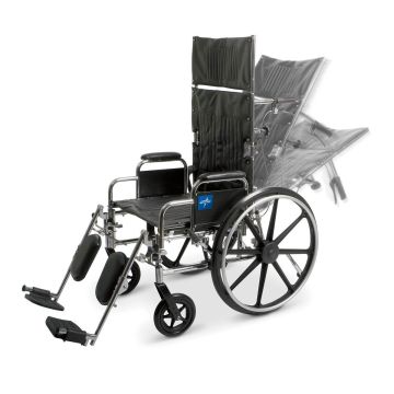 Medline Reclining Wheelchair 22in Back 20in Seat 1Ct