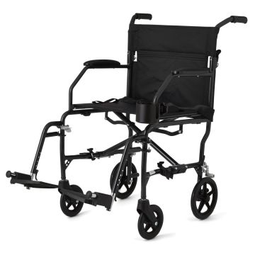 Medline Ultralight Transport Chair 300lb Black 1Ct