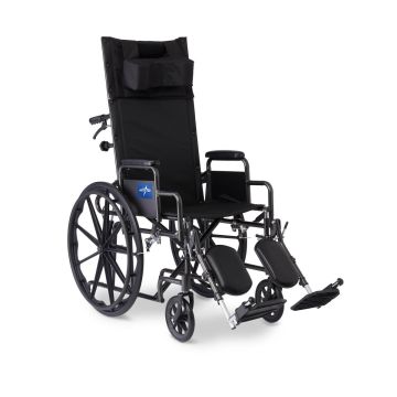 Reclining Wheelchair with Desk-Length Arms, Nylon, 18in 1Ct